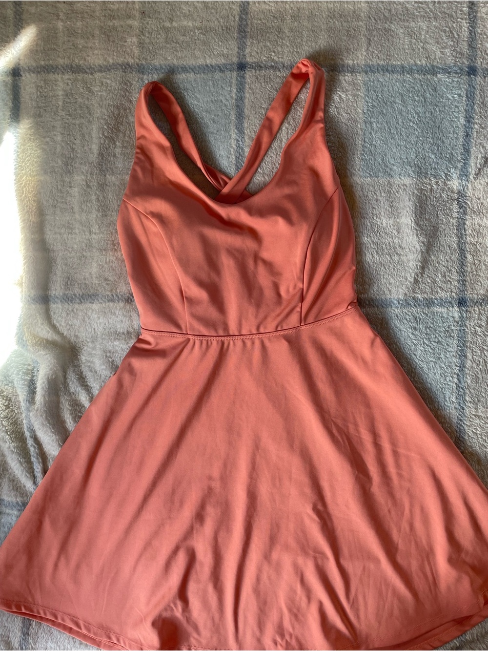 HALARA Coral-Orange Sleeveless Fit & Flare Mini Dress